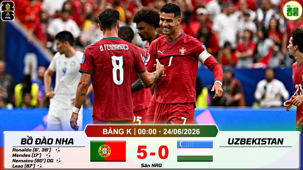 Bồ Đào Nha 5-0 Uzbekistan