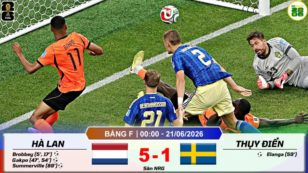 Kết Quả Lượt Trận Thứ Hai Bảng F World Cup 2026 Hà Lan 5-1 Thụy Điển