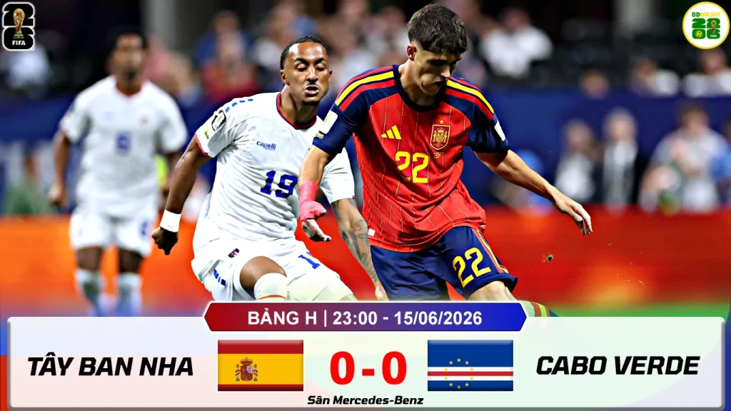 Kết Quả Lượt Trận Thứ Nhất Bảng H World Cup 2026: Tây Ban Nha 0-0 Cabo Verde