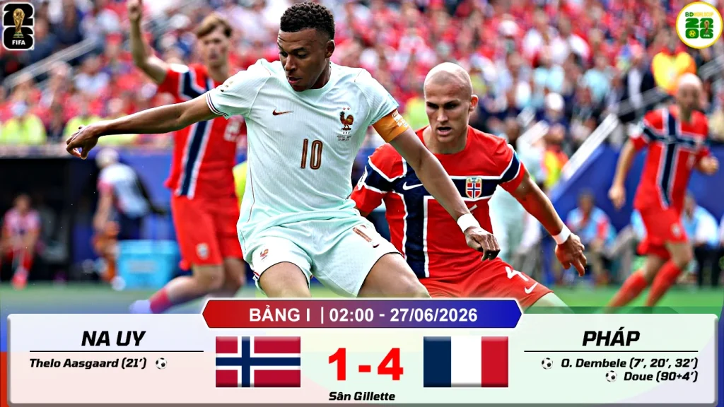 Na Uy 1-4 Pháp
