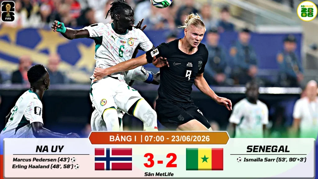 Na Uy 3-2 Senegal