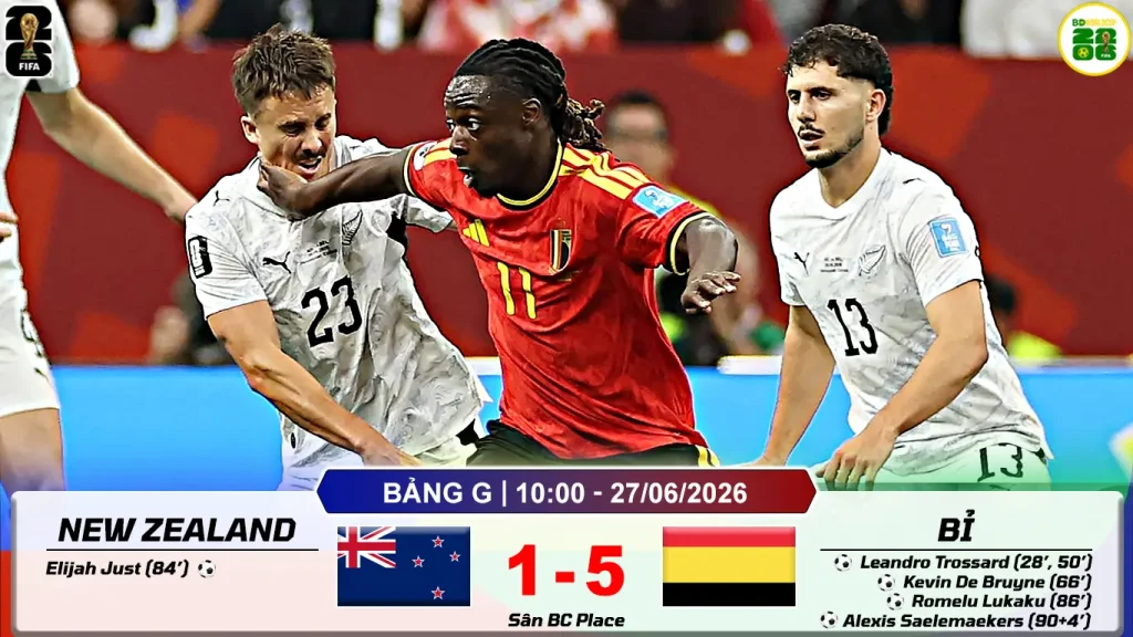 New Zealand 1-5 Bỉ