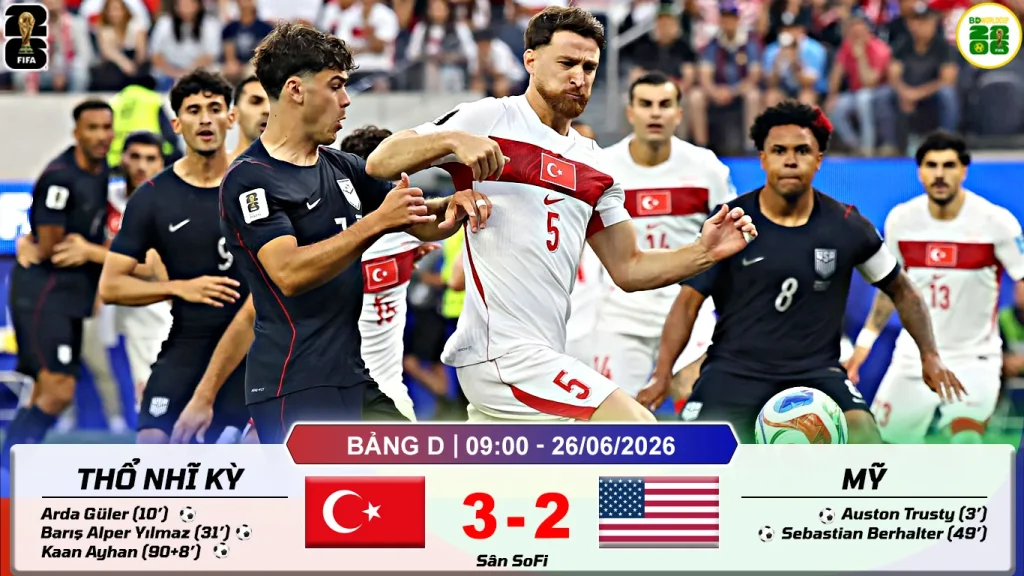Thổ Nhĩ Kỳ 3-2 Mỹ