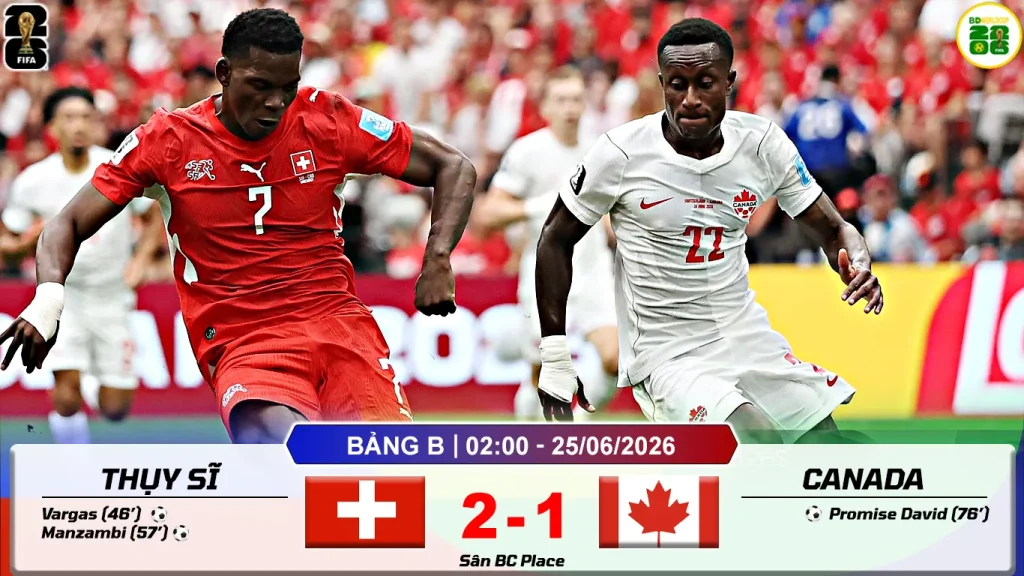 Thuỵ Sĩ 2-1 Canada