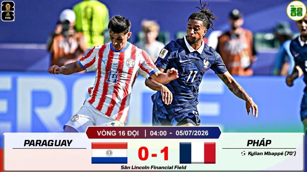Paraguay 0-1 Pháp